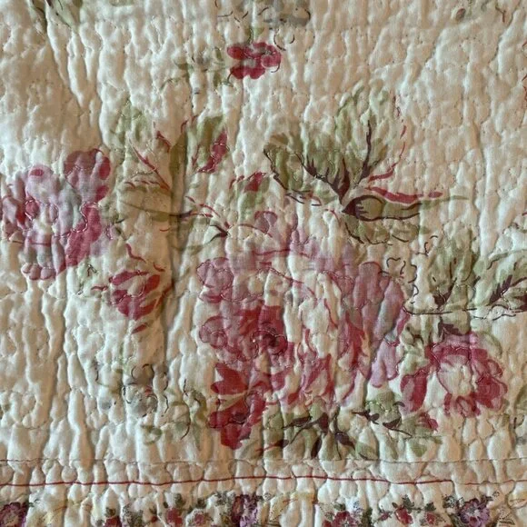 Quilted Floral Paisley Pillow Shams  Cottagecore Country Shabby Chic Romantic - Picture 8 of 11
